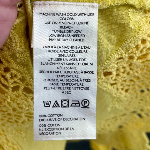 NWT Free People We The Free Luca Button Down Shirt Lace Small Citronelle Yellow - Picture 9 of 12